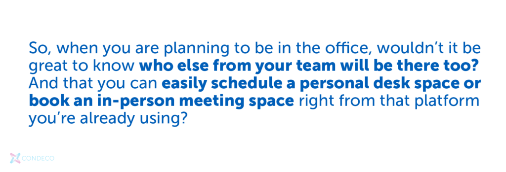 Easily schedule a personal desk or meeting space | Condeco