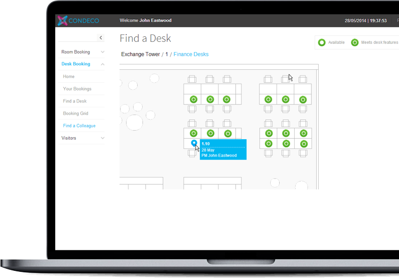 Desk Booking Software Laptop