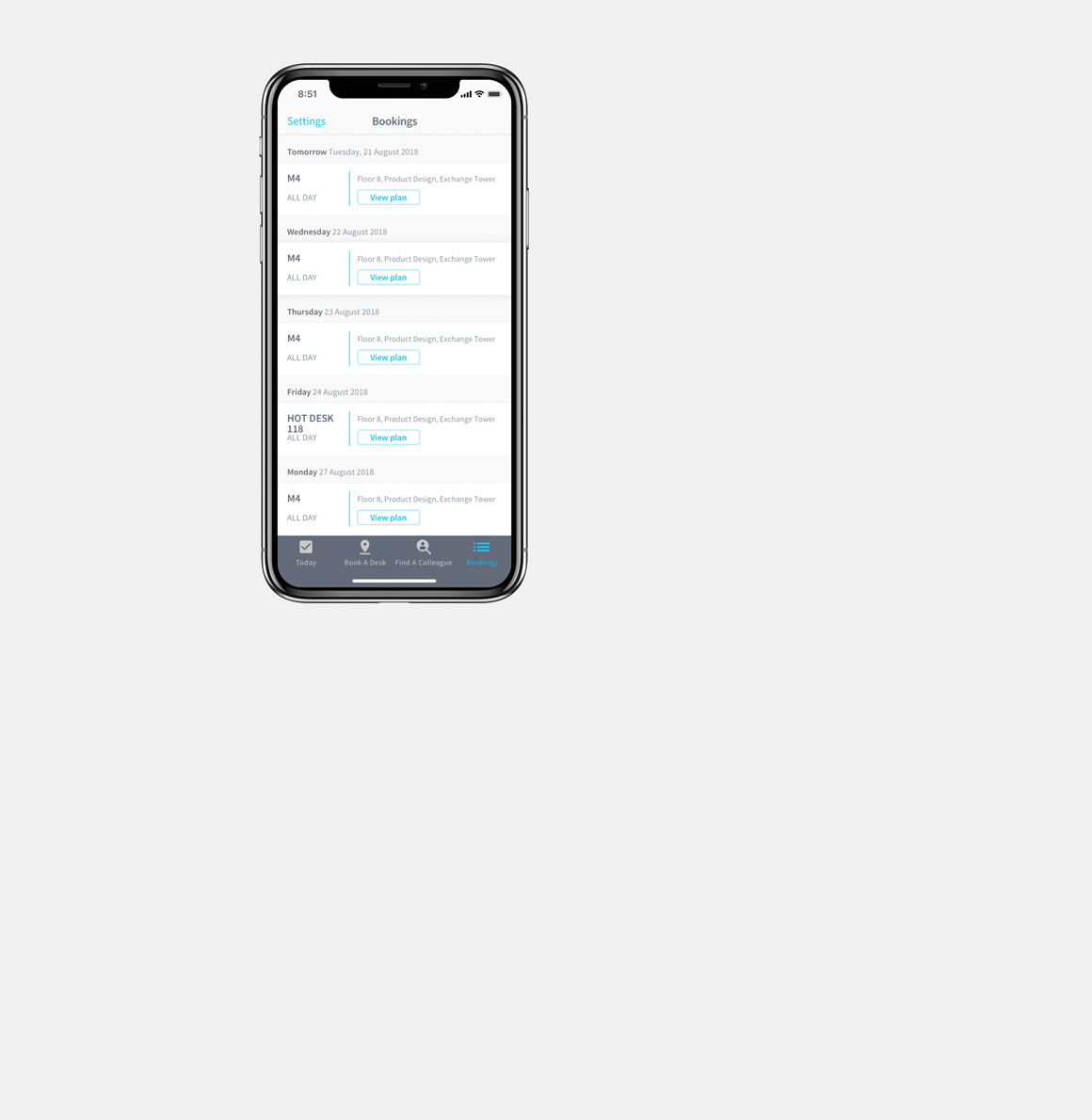 Desk Booking Mobile App