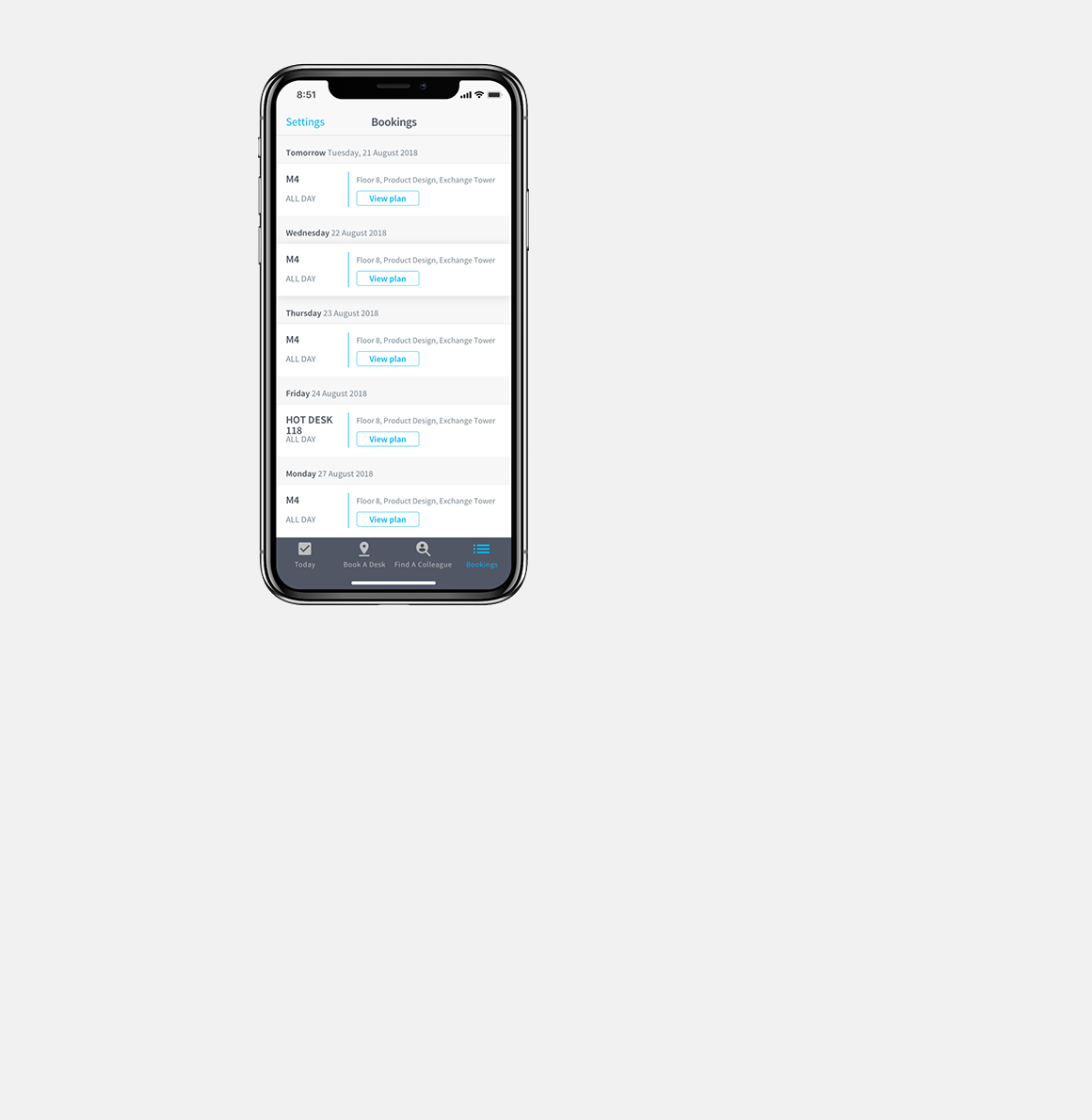 Desk Booking Mobile App