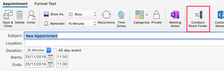 Outlook Meeting Room Booking Create a new appointment