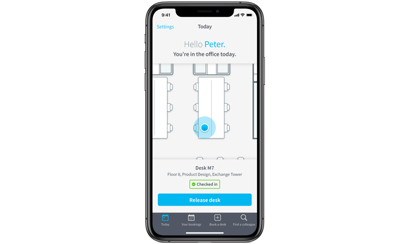 Desk booking mobile app