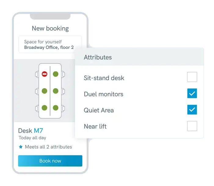 Book desks and rooms with mobile booking software